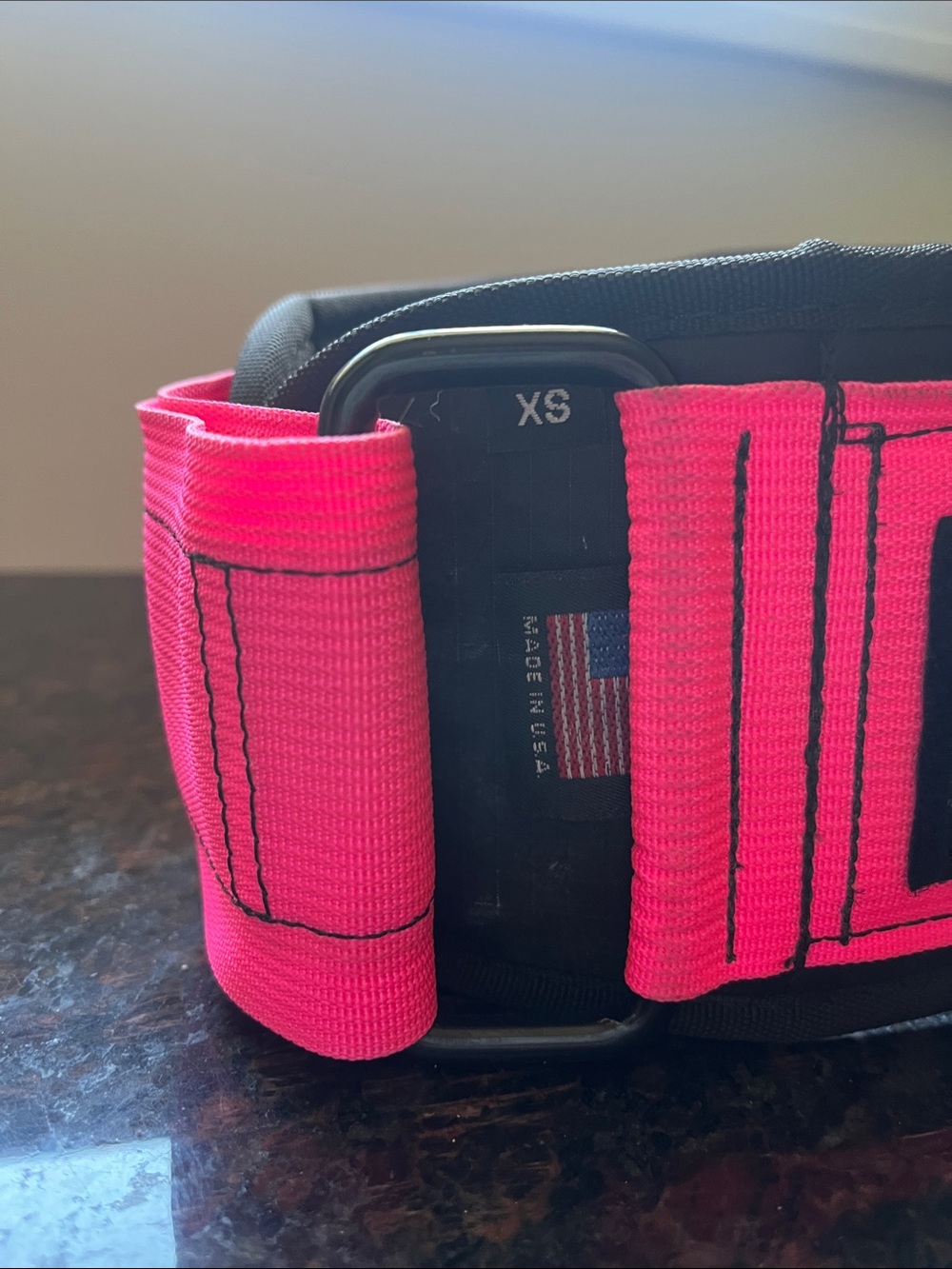 ROGUE USA NYLON WEIGHTLIFTING BELT — XS Pink - Picture 2 of 7